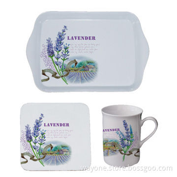 Tea Set, Made of 100% Melamine, Safe Contact with Food, Suitable for Promotions, Lavender Design